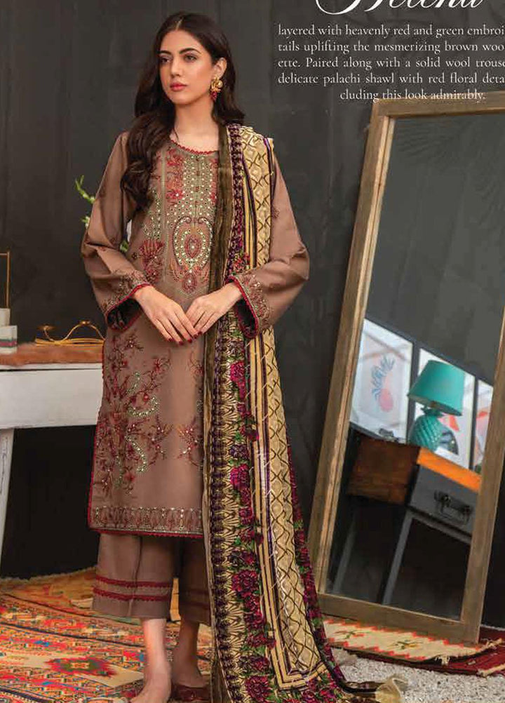 Brocade by Lala Textiles Embroidered Woolen Suits Unstitched 3 Piece LT22B Helena 009 - Winter Collection