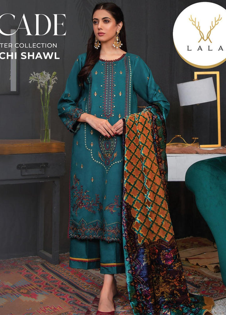 Brocade by Lala Textiles Embroidered Woolen Suits Unstitched 3 Piece LT22B Kate 001 - Winter Collection