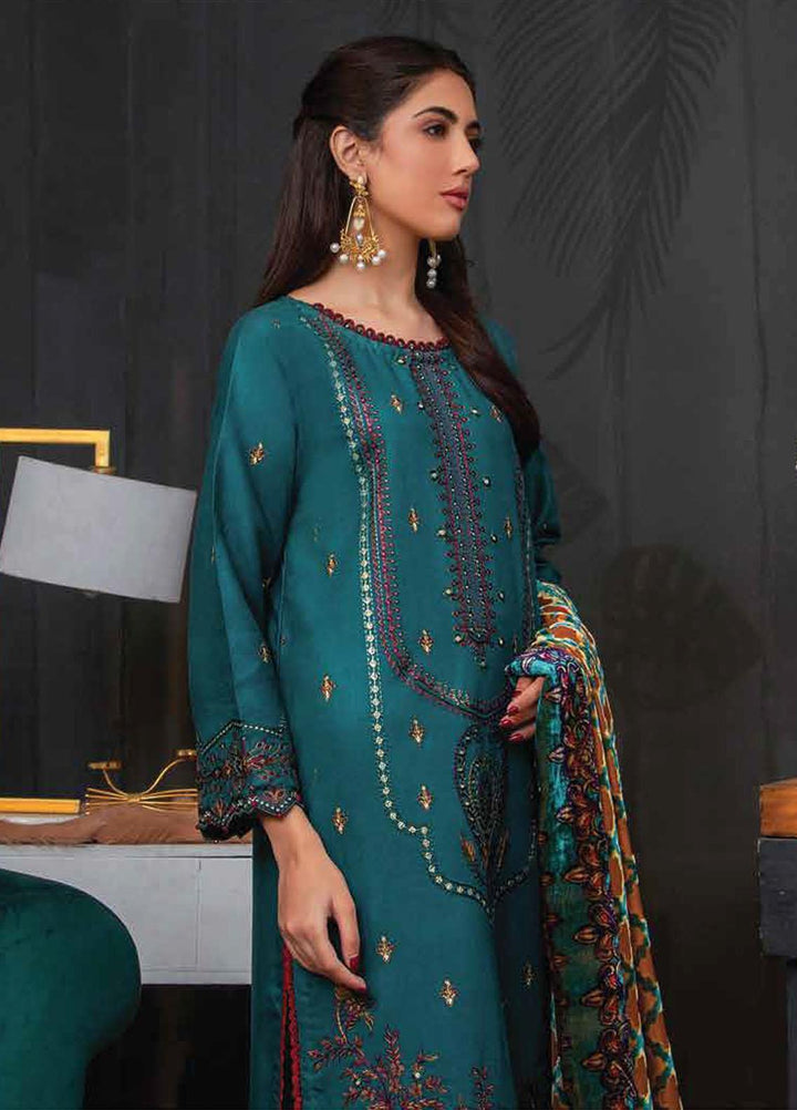 Brocade by Lala Textiles Embroidered Woolen Suits Unstitched 3 Piece LT22B Kate 001 - Winter Collection