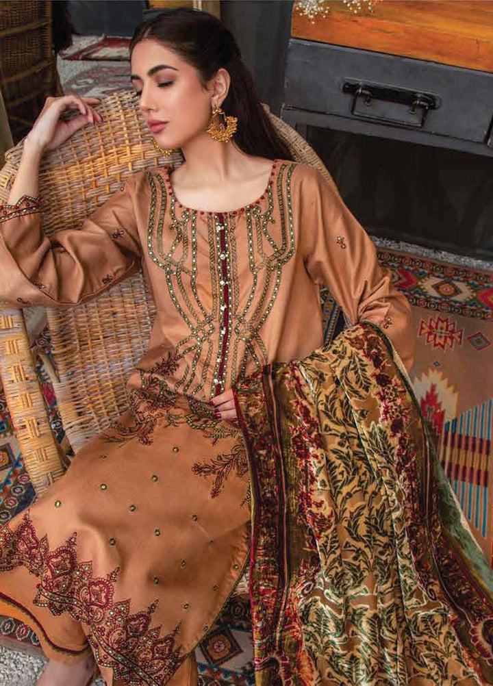 Brocade by Lala Textiles Embroidered Woolen Suits Unstitched 3 Piece LT22B Sage 004 - Winter Collection