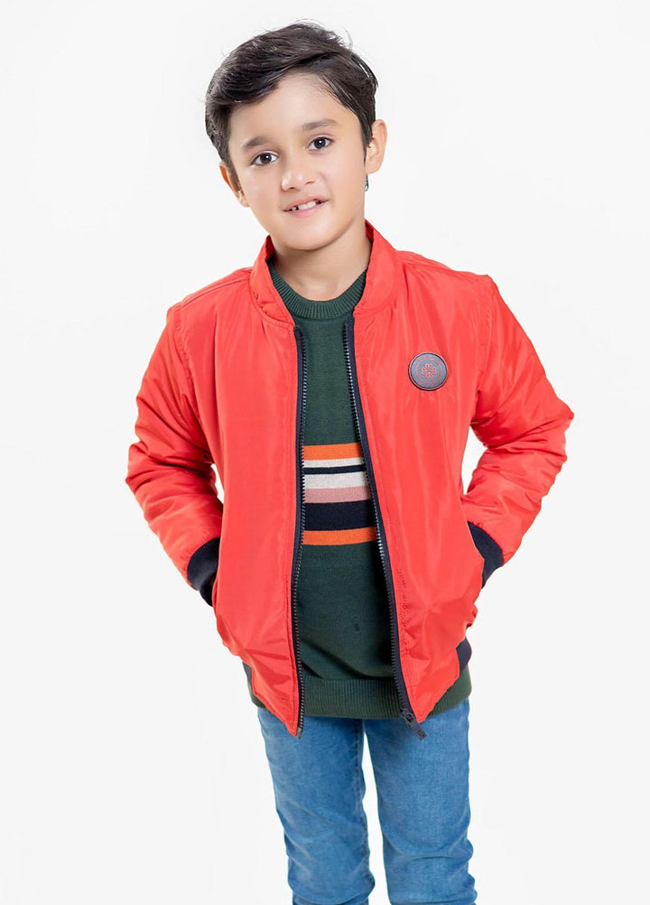 Brumano   Jackets for Kids -  Red Casual Bomber Jacket - Unisex BRM-JNR-1897
