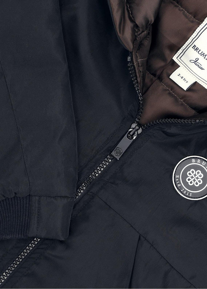 Brumano   Jackets for Kids -  Black Quilted Casual Jacket With Hoodie BRM-JNR-1913
