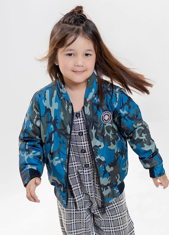 Brumano   Jackets for Kids -  Blue Camouflage Bomber Jacket - Unisex BRM-JNR-1910