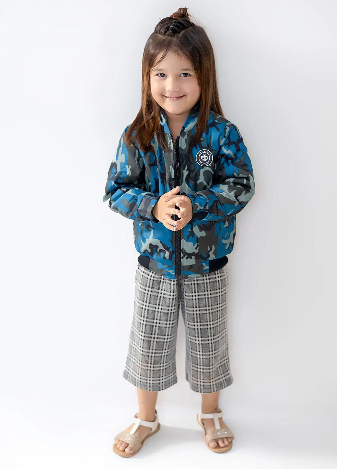 Brumano   Jackets for Kids -  Blue Camouflage Bomber Jacket - Unisex BRM-JNR-1910