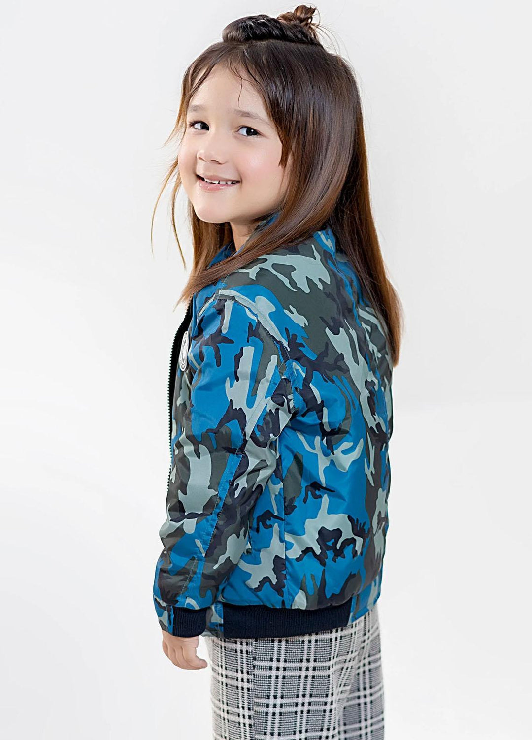 Brumano   Jackets for Kids -  Blue Camouflage Bomber Jacket - Unisex BRM-JNR-1910