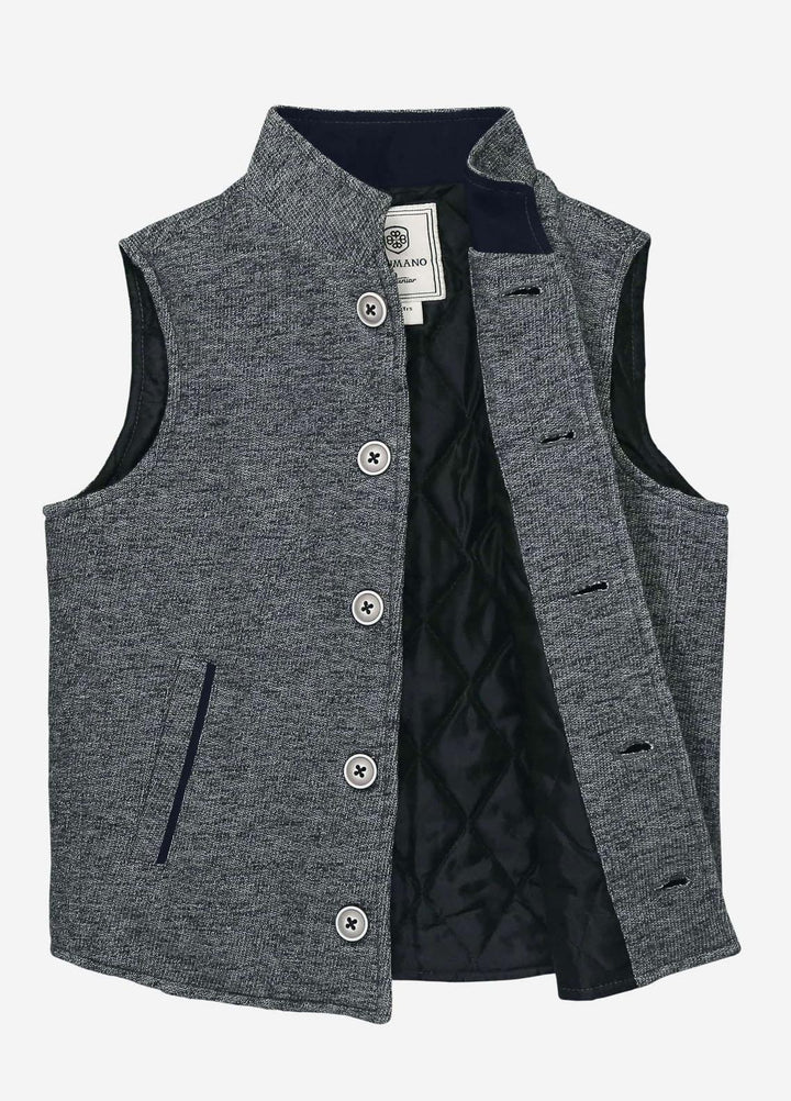 Brumano   Jackets for Kids -  Grey Quilted Casual Sleeveless Vest BRM-JNR-1044