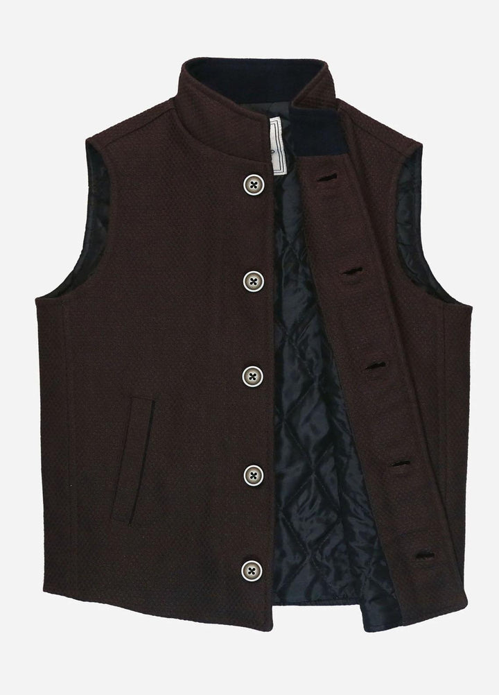 Brumano   Jackets for Kids -  Bordo Quilted Casual Sleeveless Vest BRM-JNR-1043