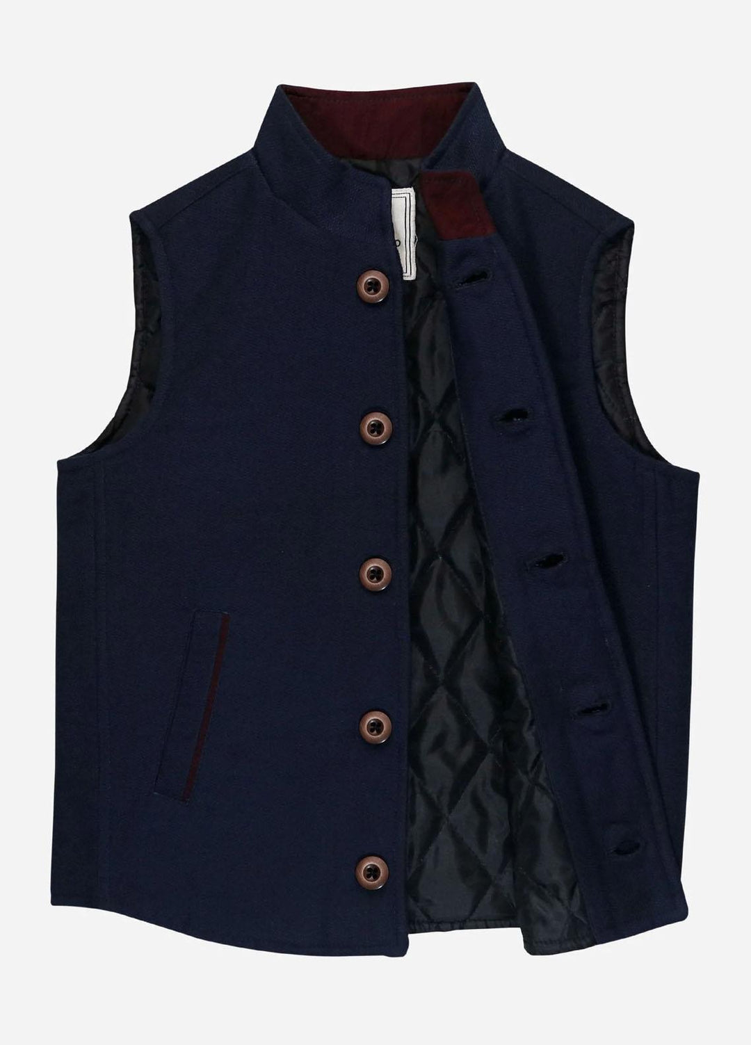 Brumano   Jackets for Kids -  Navy Structured Quilted Casual Sleeveless Vest BRM-JNR-1042