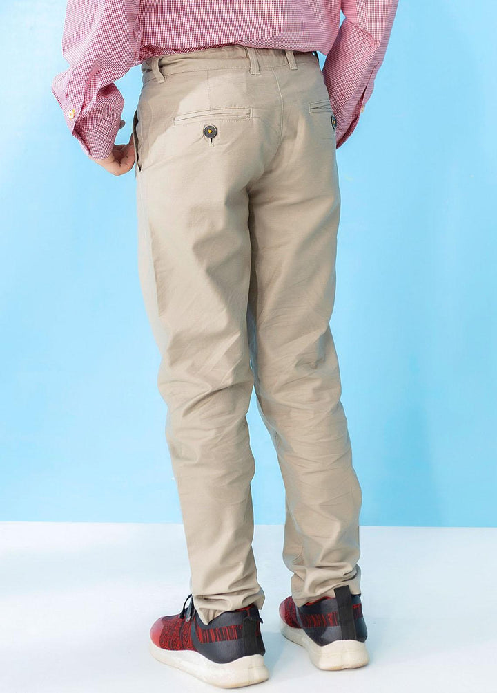 Brumano  Casual Trousers for Boys -  Beige Light Weight Casual Trouser JNR-TR-0064