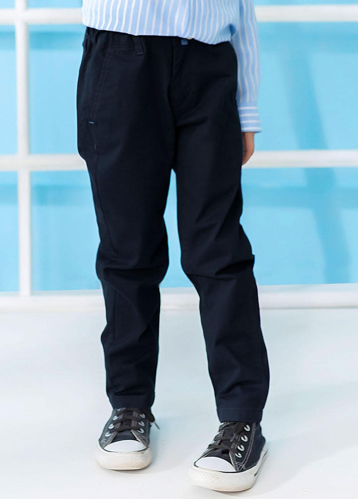 Brumano  Casual Trousers for Boys -  Black Structured Casual Trouser With Stretch BRM-JNR-0074