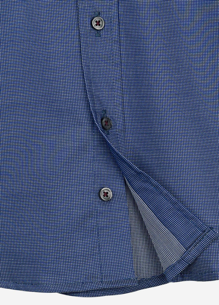 Brumano  Casual Shirts for Boys -  Blue & White Dobby Casual Long Sleeve Shirt BRM-JNR-1500