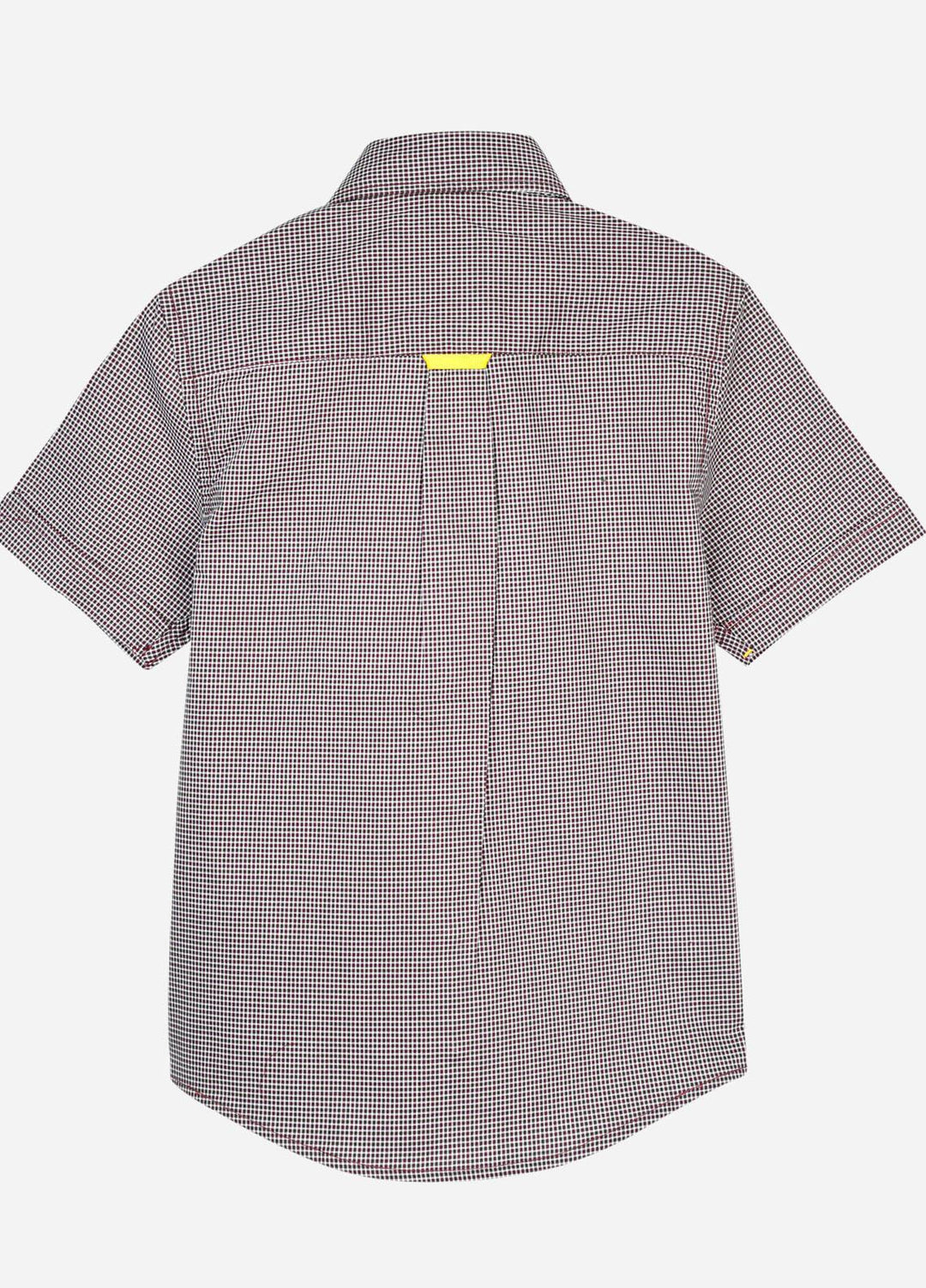 Brumano  Casual Shirts for Boys -  Maroon Micro Checkered Short Sleeve Shirt BRM-JNR-1506