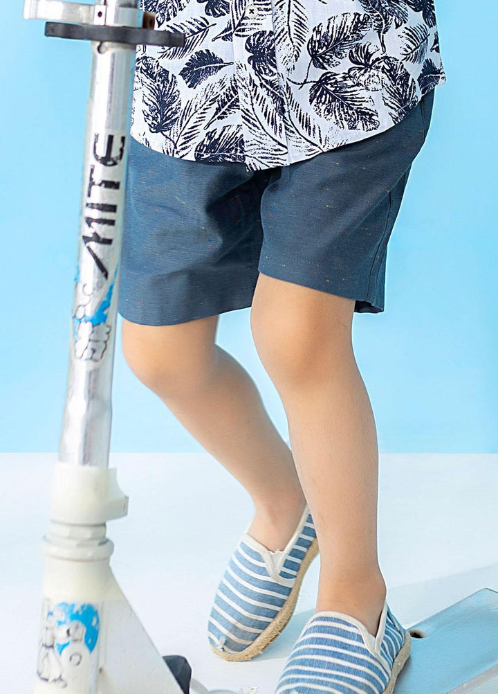 Brumano  Casual Shorts for Boys -  Bluish Grey Casual Shorts BRM-JNR-1403