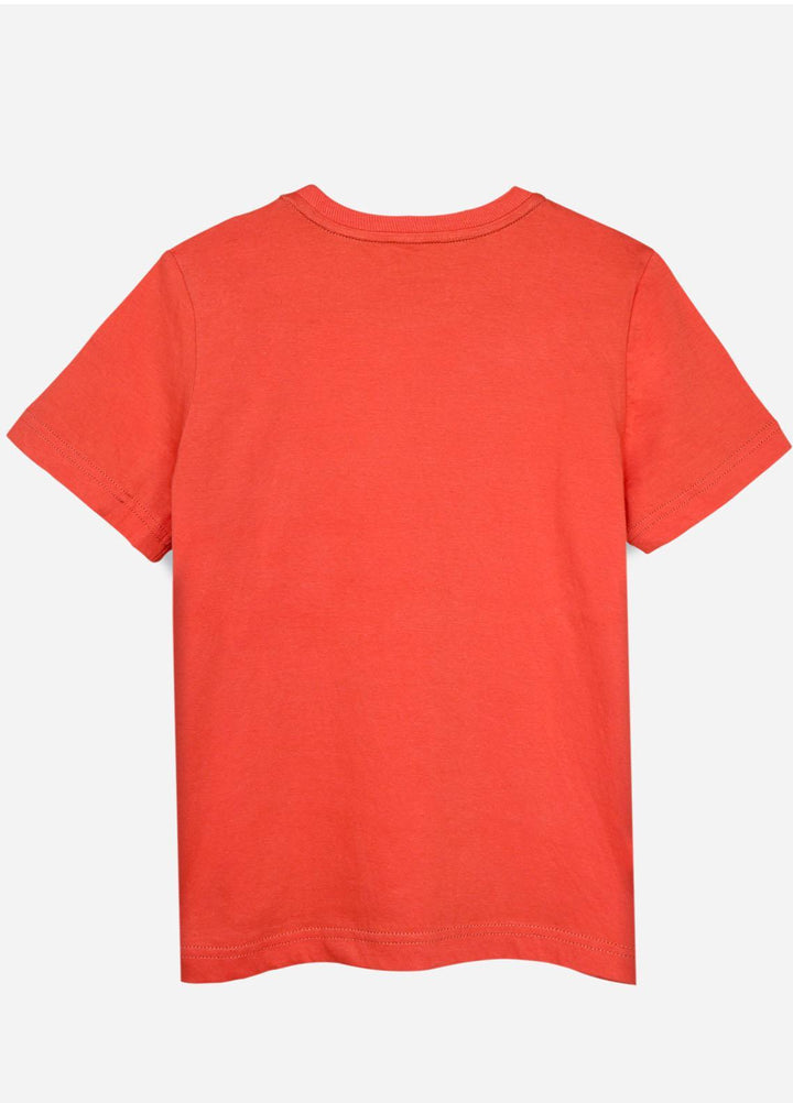 Brumano  Casual T-Shirts for Boys -  Orange Bicyle Printed Casual T-Shirt BRM-JNR-1613