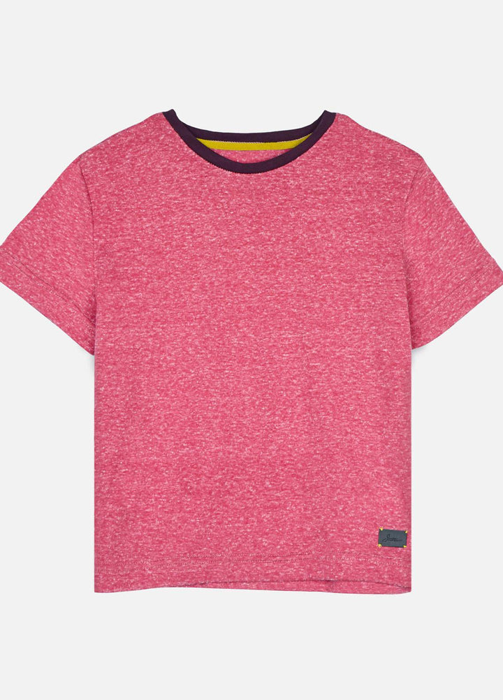 Brumano  Casual T-Shirts for Boys -  Pastel Red Crew Neck Casual T-Shirt BRM-JNR-1631