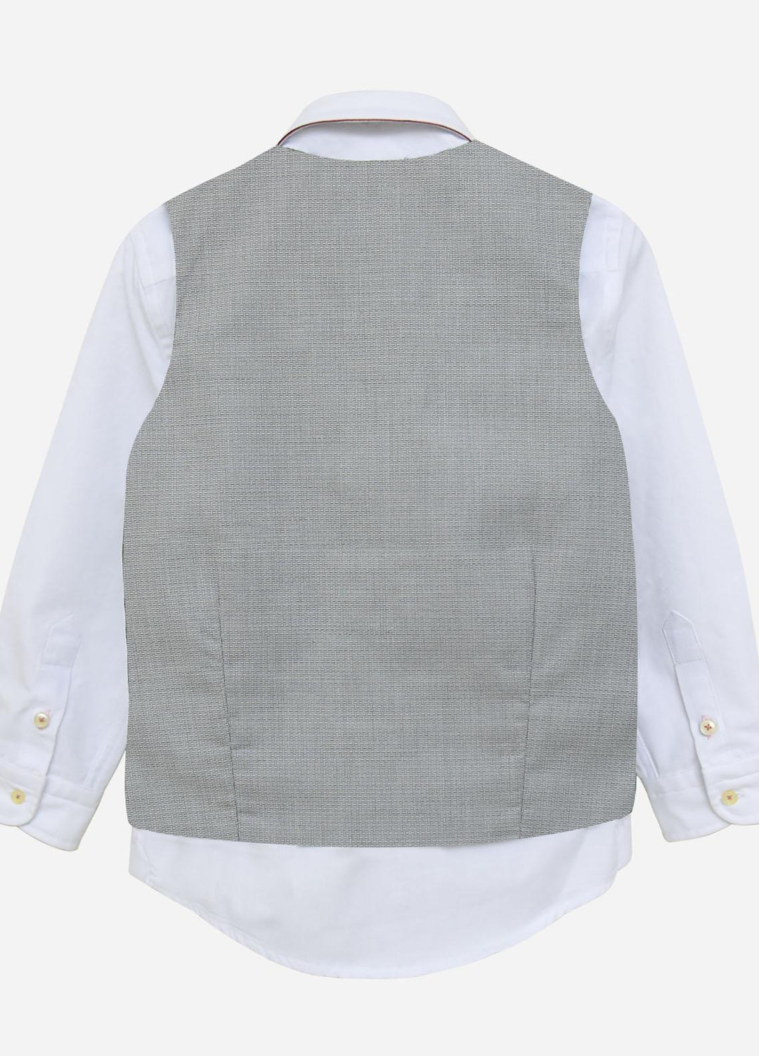 Brumano Cotton Formal Waistcoat for Boys -  BM21W 1052 Grey Structured Suit Waistcoat