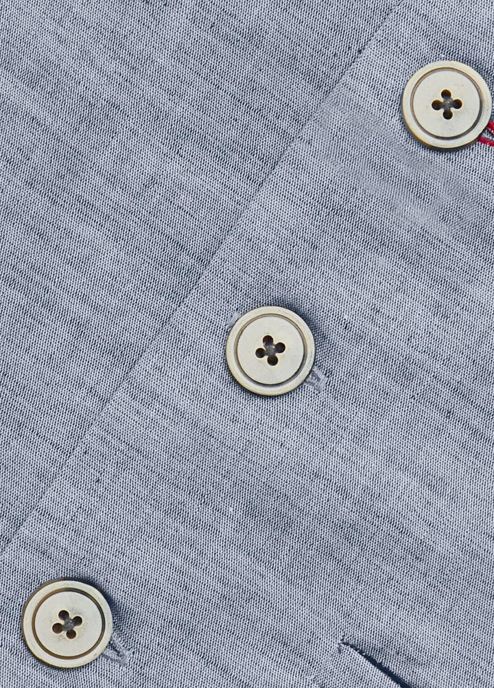 Brumano Cotton Formal Waistcoat for Boys -  BM21W 1347 Blue Chambray Suit Waistcoat