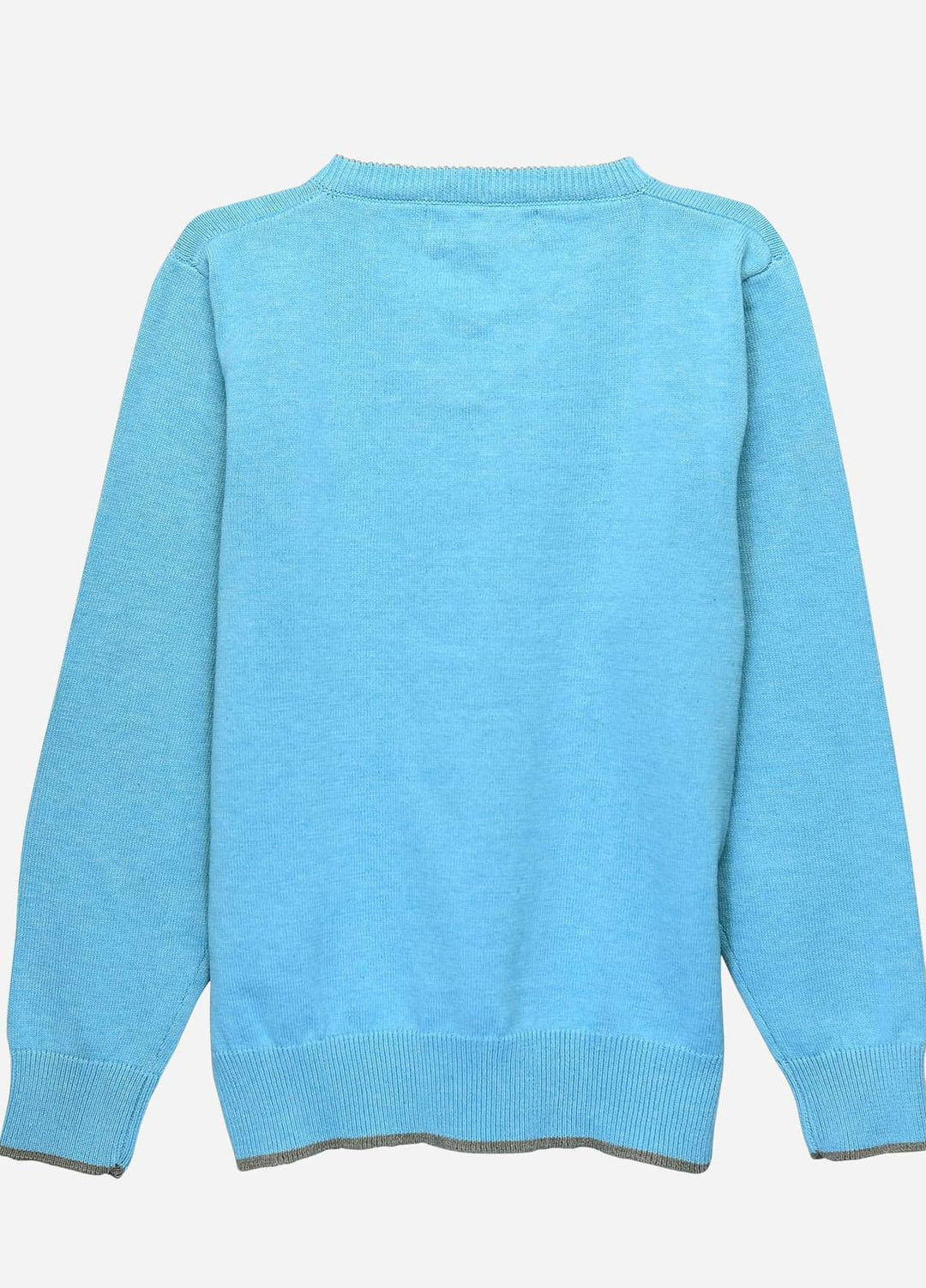 Brumano   Sweaters for Kids -  BRM-JNR-012 Aqua Blue Casual V-Neck Sweater