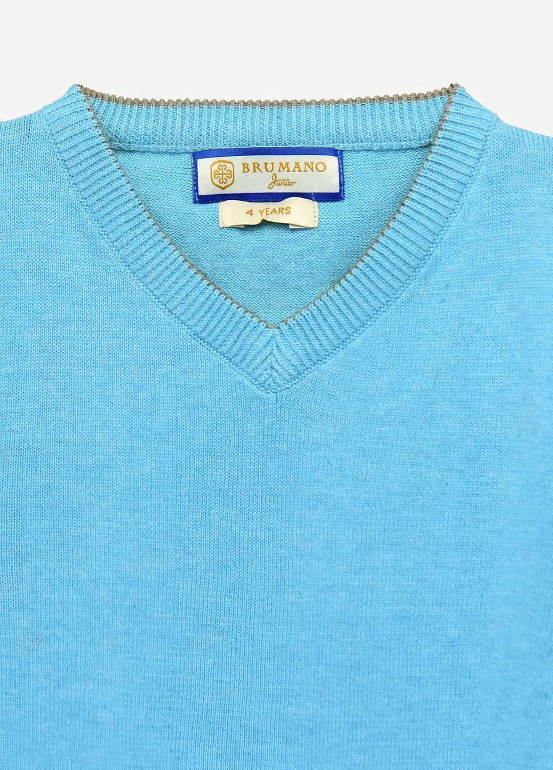 Brumano   Sweaters for Kids -  BRM-JNR-012 Aqua Blue Casual V-Neck Sweater