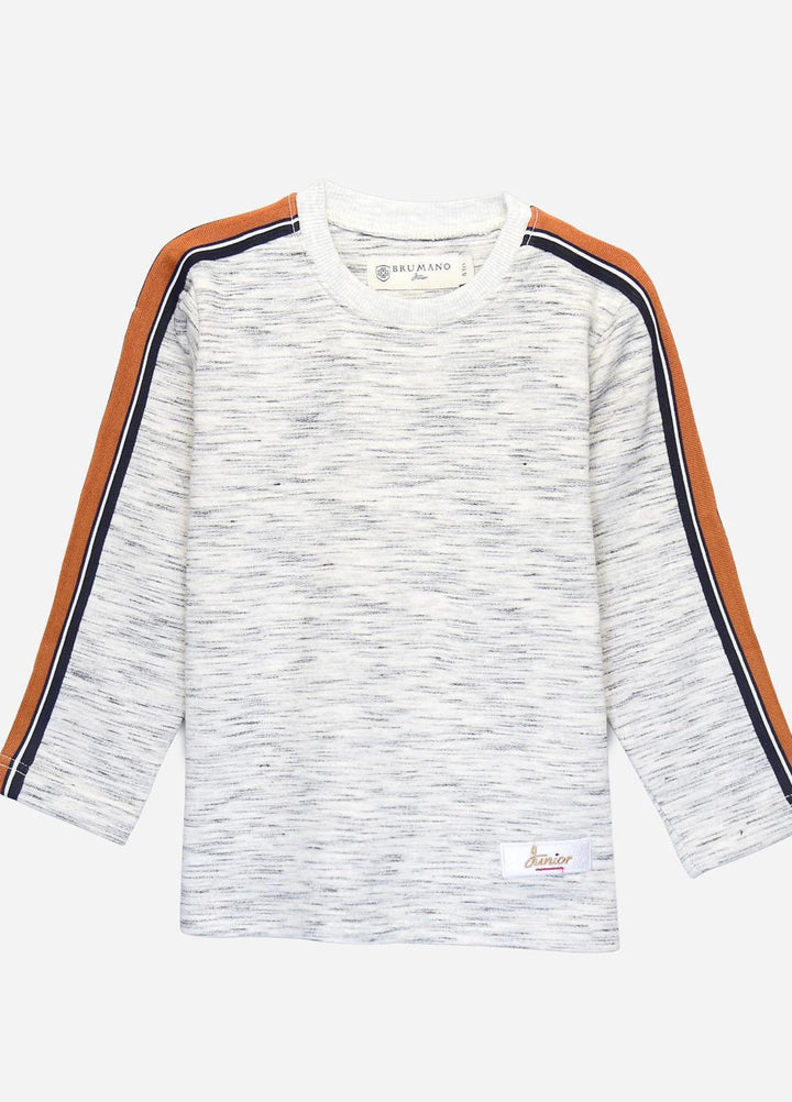 Brumano   Sweat Shirt for Kids -  JNR-092 Inject Patterned Sweatshirt With Orange Stripe Detailing