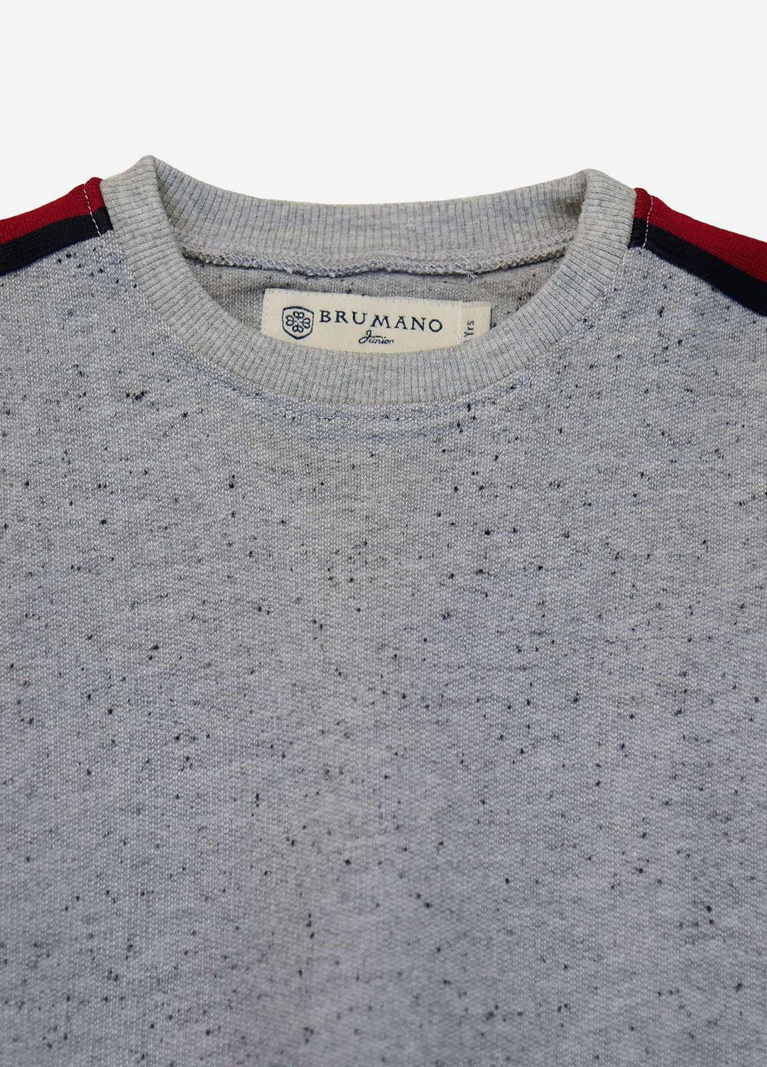 Brumano   Sweat Shirt for Kids -  JNR-091 Grey Sweatshirt With Red Stripe Detailing