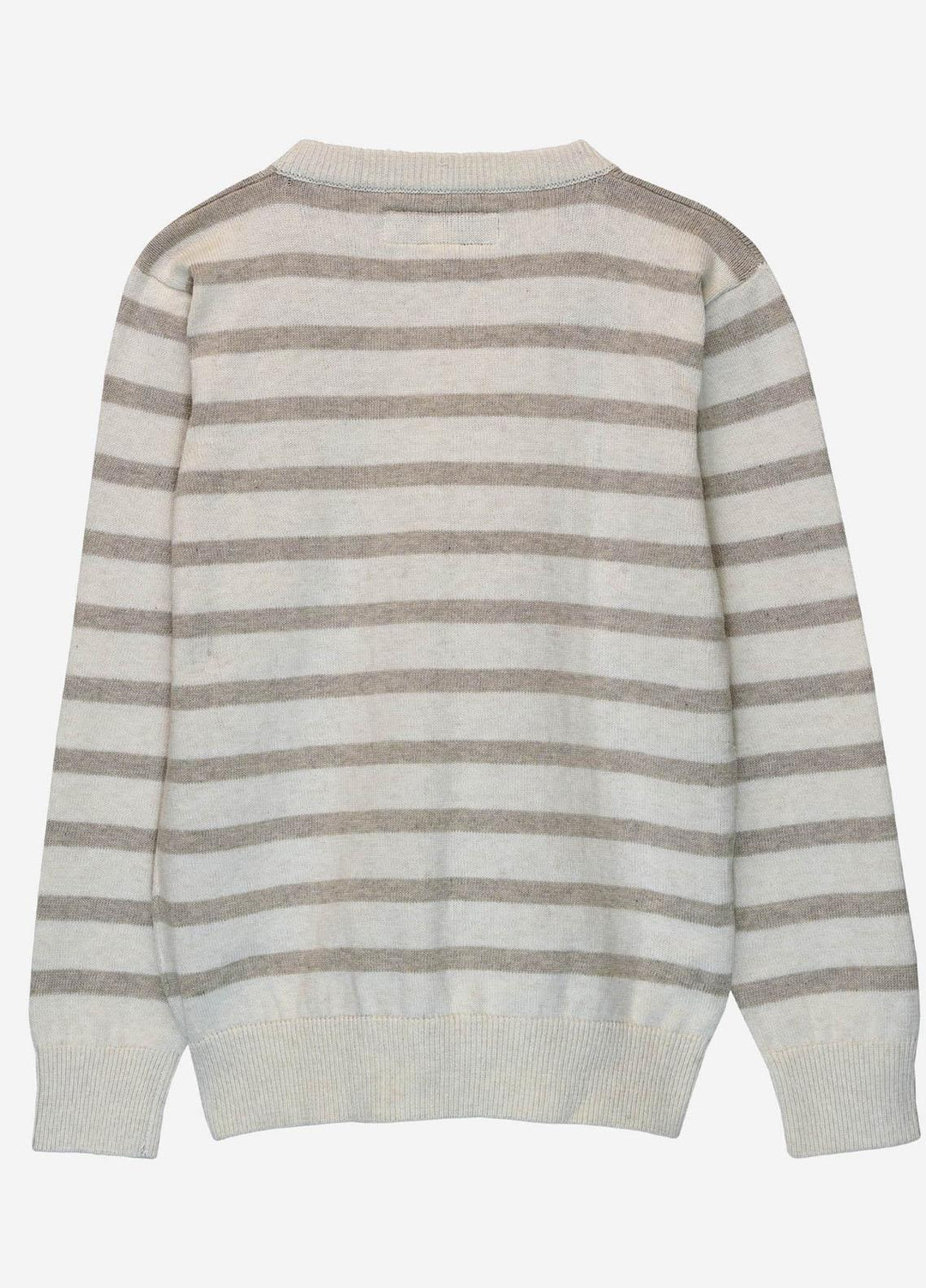 Brumano   Sweaters for Kids -  JNR-002 Beige & Cream Striped Crew Neck Sweater