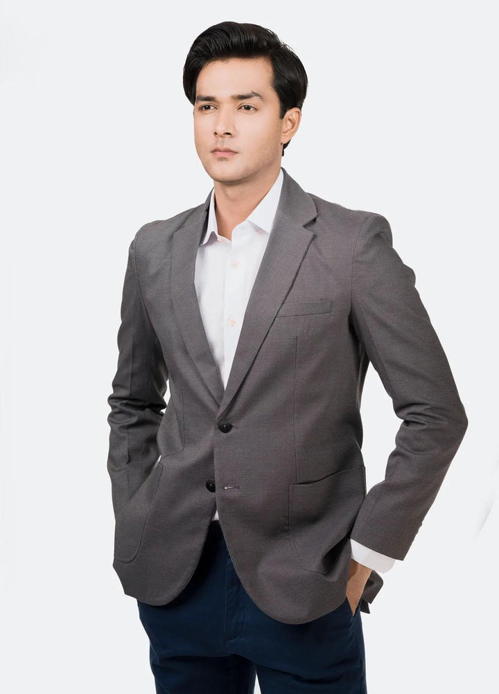 Brumano Cotton Formal Blazer for Men -  Grey Structured Blazer