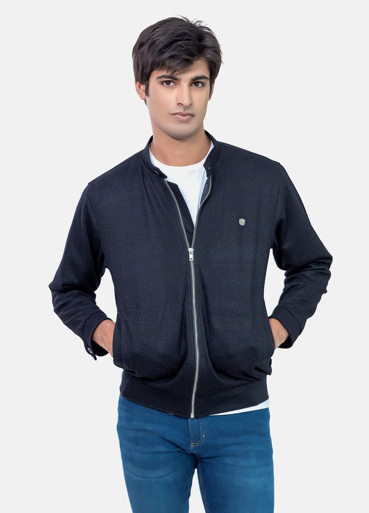 Brumano   Jackets for Men -  BRM-1874 Black & Navy Wool Blended Harrington
