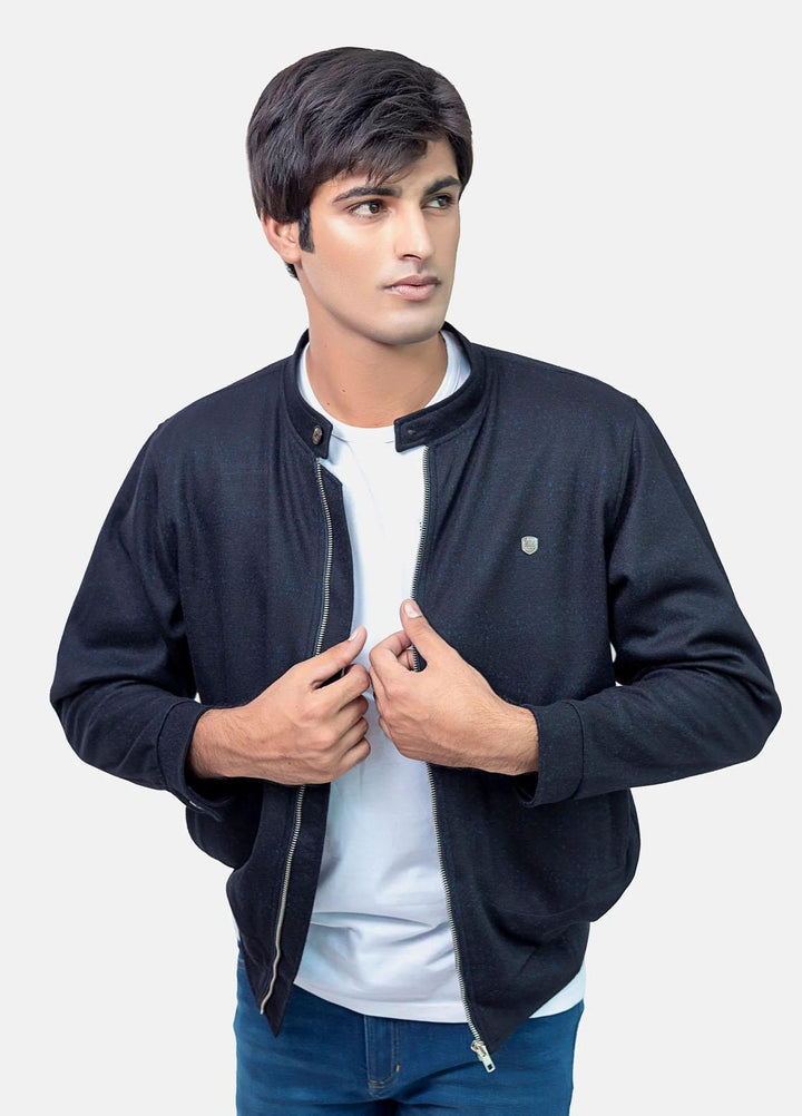 Brumano   Jackets for Men -  BRM-1874 Black & Navy Wool Blended Harrington