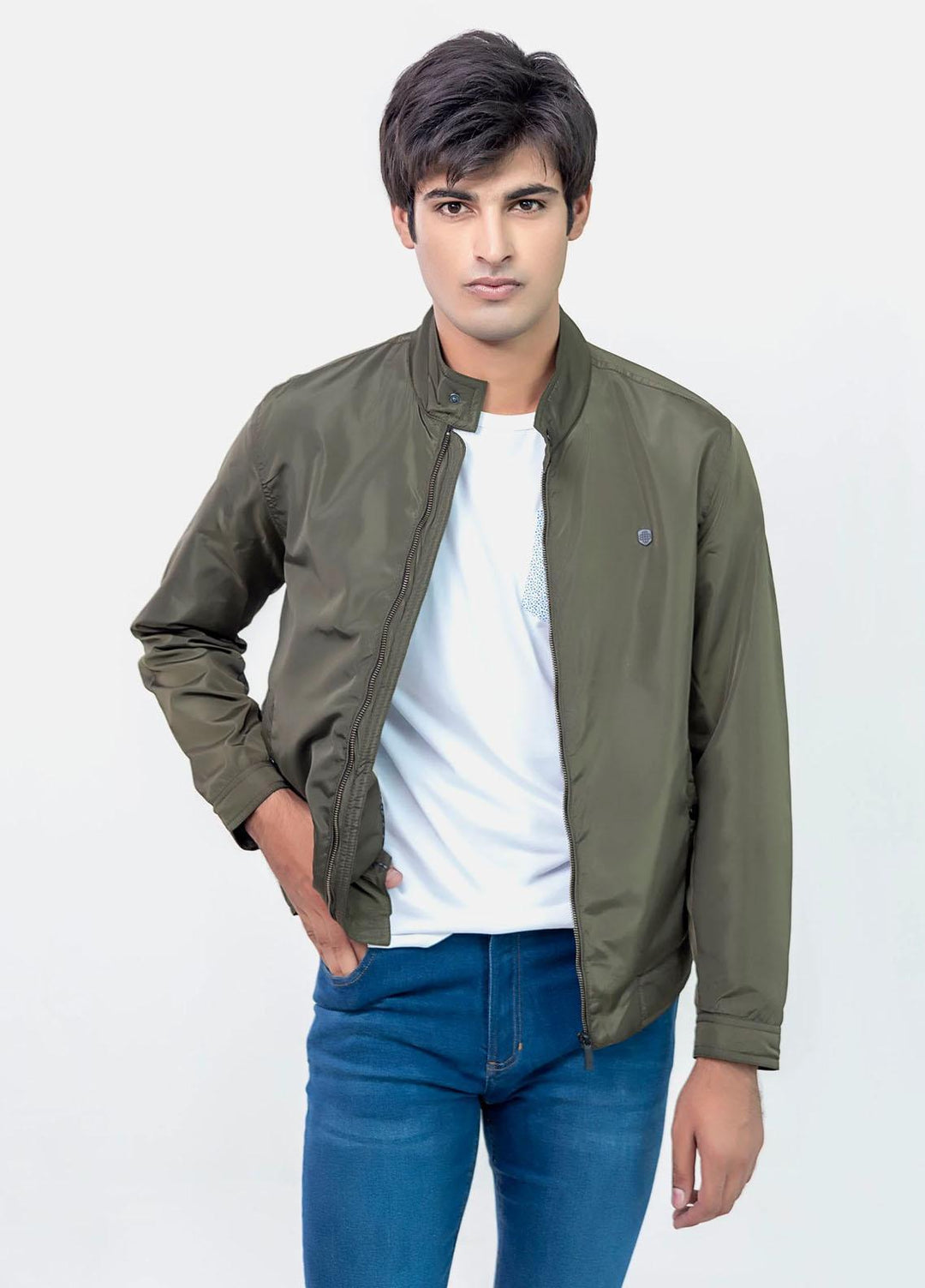Brumano   Jackets for Men -  BRM-1926 Olive Green Light Weight Harrington