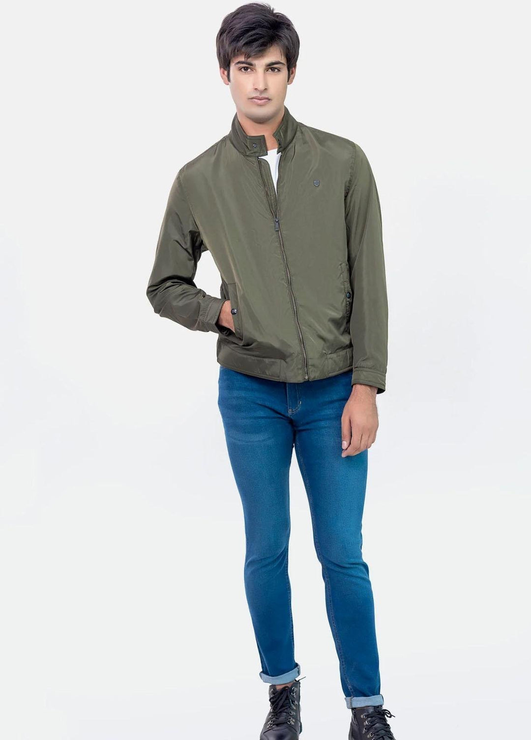 Brumano   Jackets for Men -  BRM-1926 Olive Green Light Weight Harrington