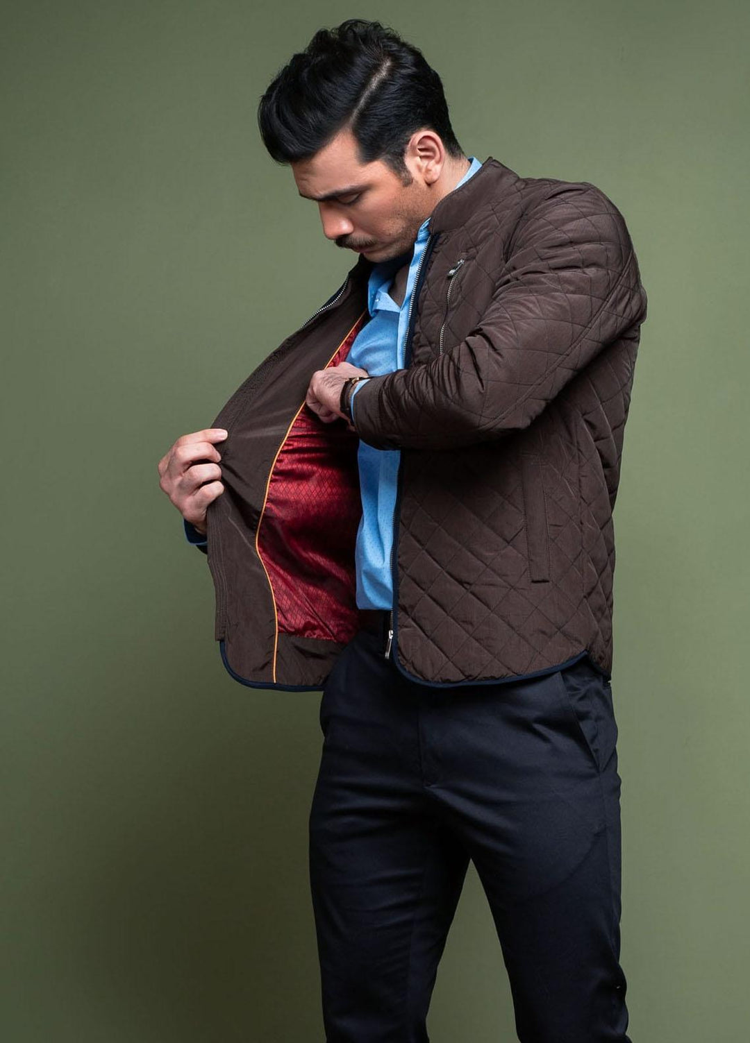 Brumano Polyester Casual Jackets for Mens -   Brown Quilted Padded