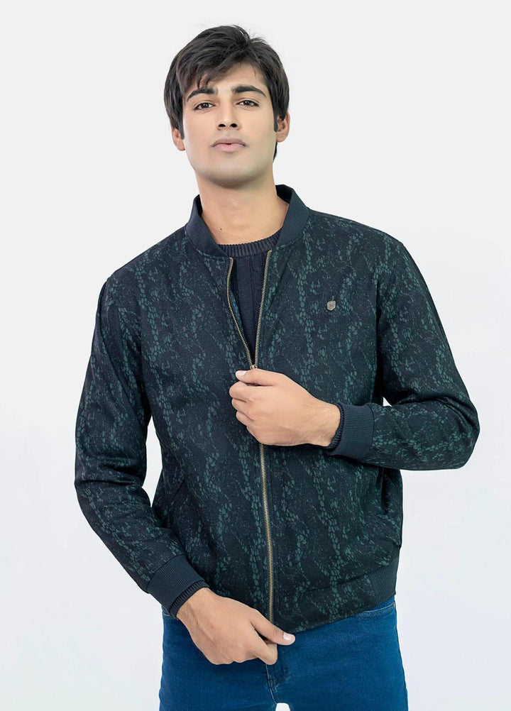Brumano   Jackets for Men -  BRM-1882 Black & Green Wool Blended Bomber
