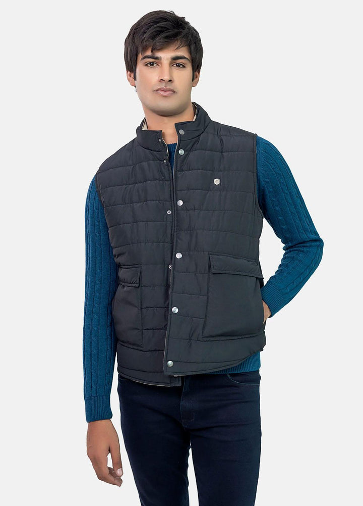 Brumano   Jackets for Men -  BRM-1862 Black Sleeveless Quilted Gilet