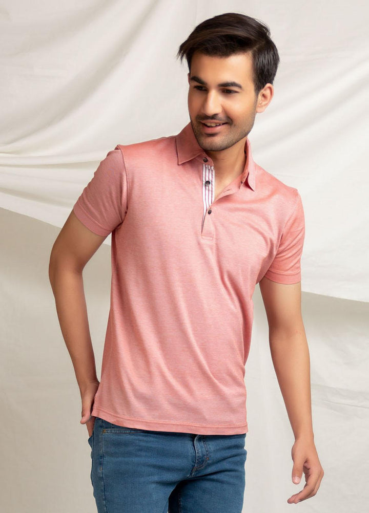 Brumano Cotton  Polo T-Shirt for Men -  Light Orange Pique Mercerized Polo - SS2022 BRM-228