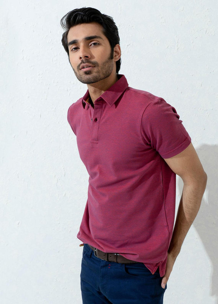 Brumano Cotton Polo T-Shirts for Men -   Magenta Pique Mercerized Polo Shirt