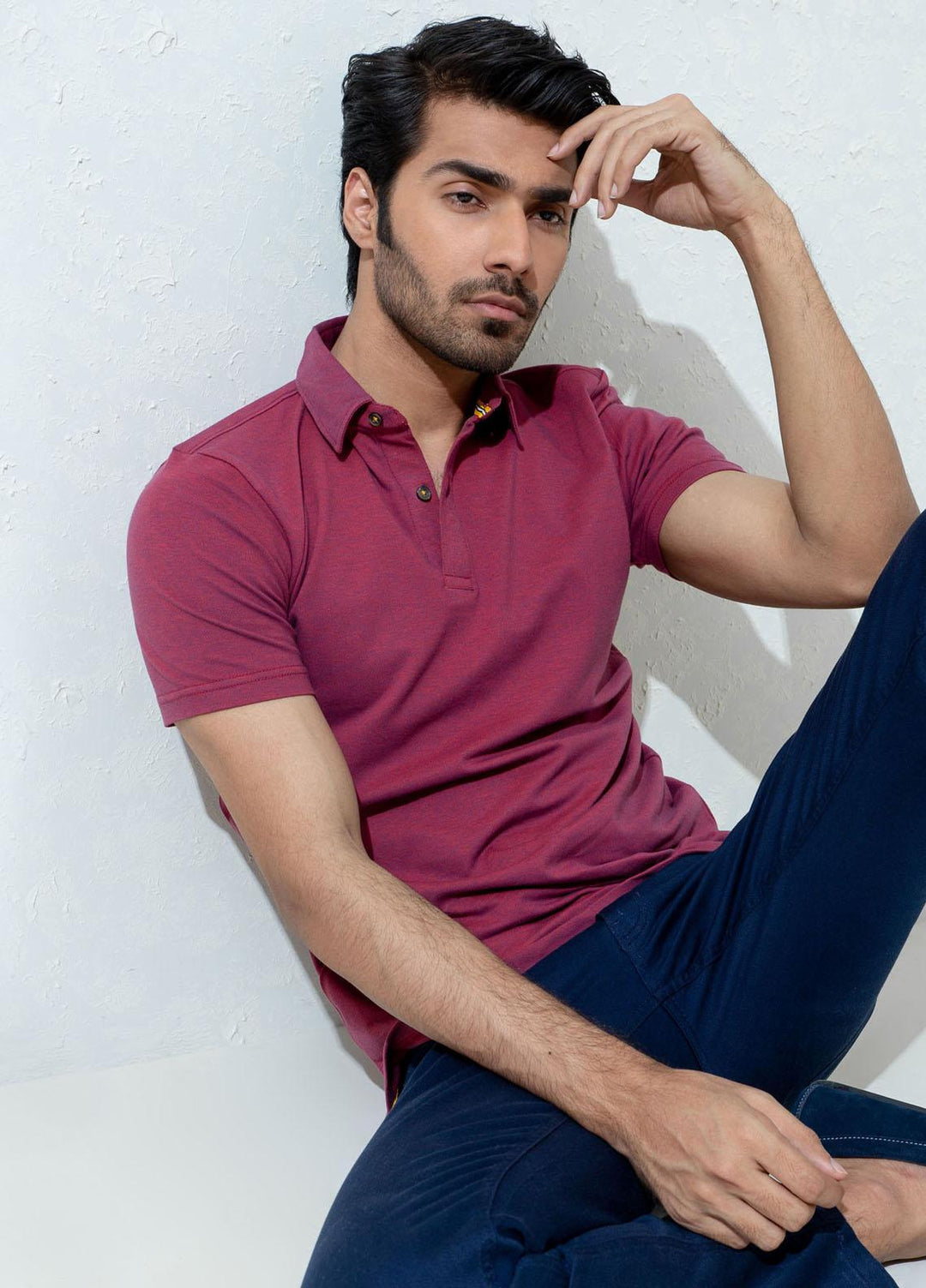 Brumano Cotton Polo T-Shirts for Men -   Magenta Pique Mercerized Polo Shirt