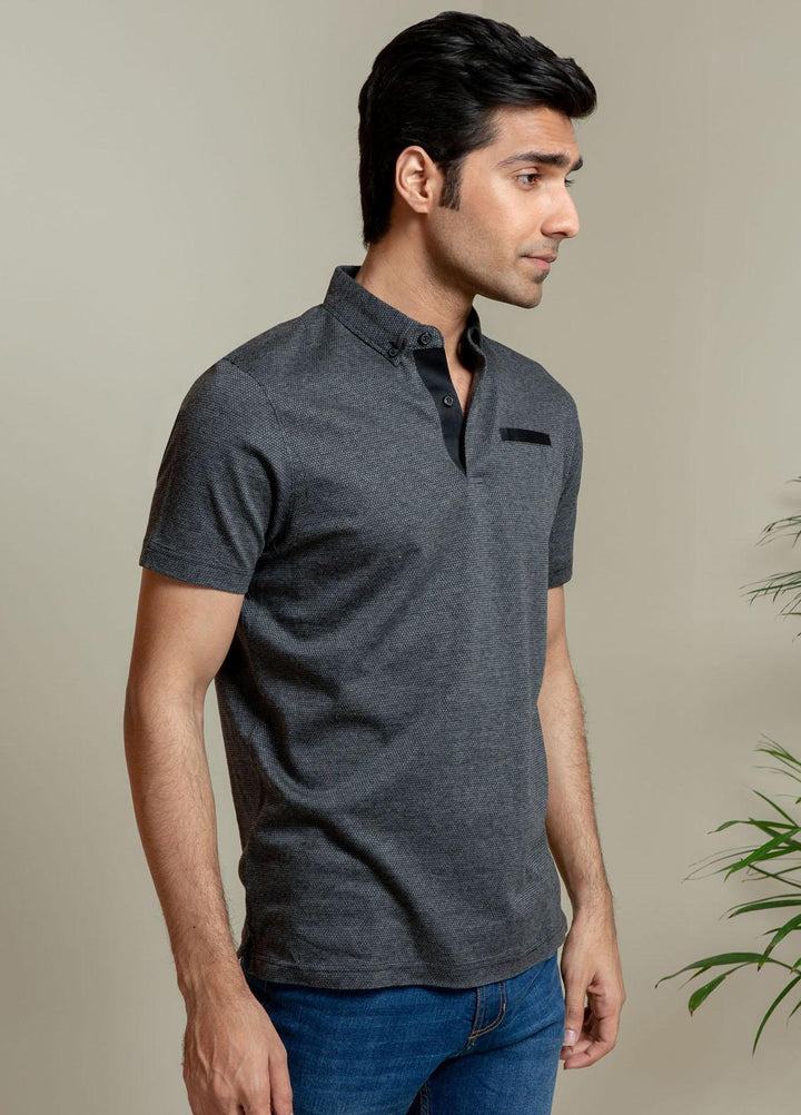 Brumano Cotton Polo T-Shirts for Men -   Dark Grey Mercerized Polo Shirt