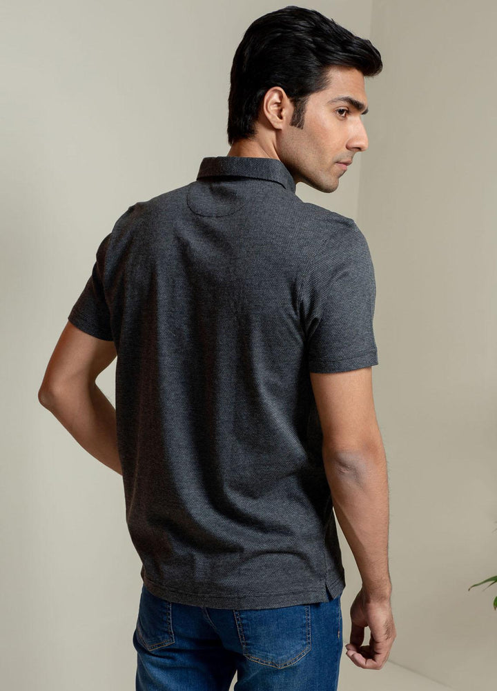 Brumano Cotton Polo T-Shirts for Men -   Dark Grey Mercerized Polo Shirt