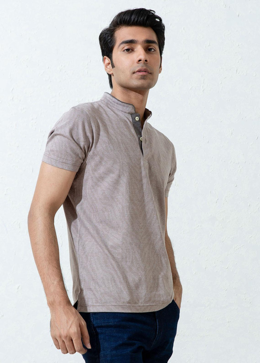 Brumano Cotton Polo T-Shirts for Men -   Tan Brown Mao Collar Polo Shirt