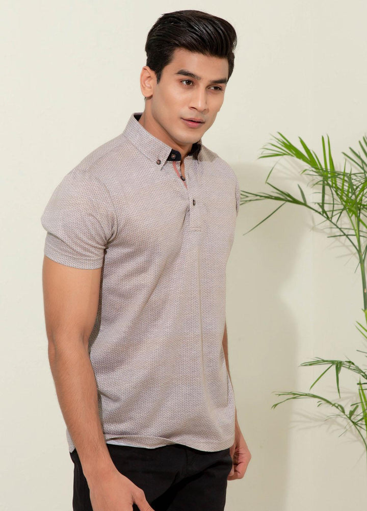 Brumano Cotton Polo T-Shirts for Men -   Brown Printed Mercerized Polo