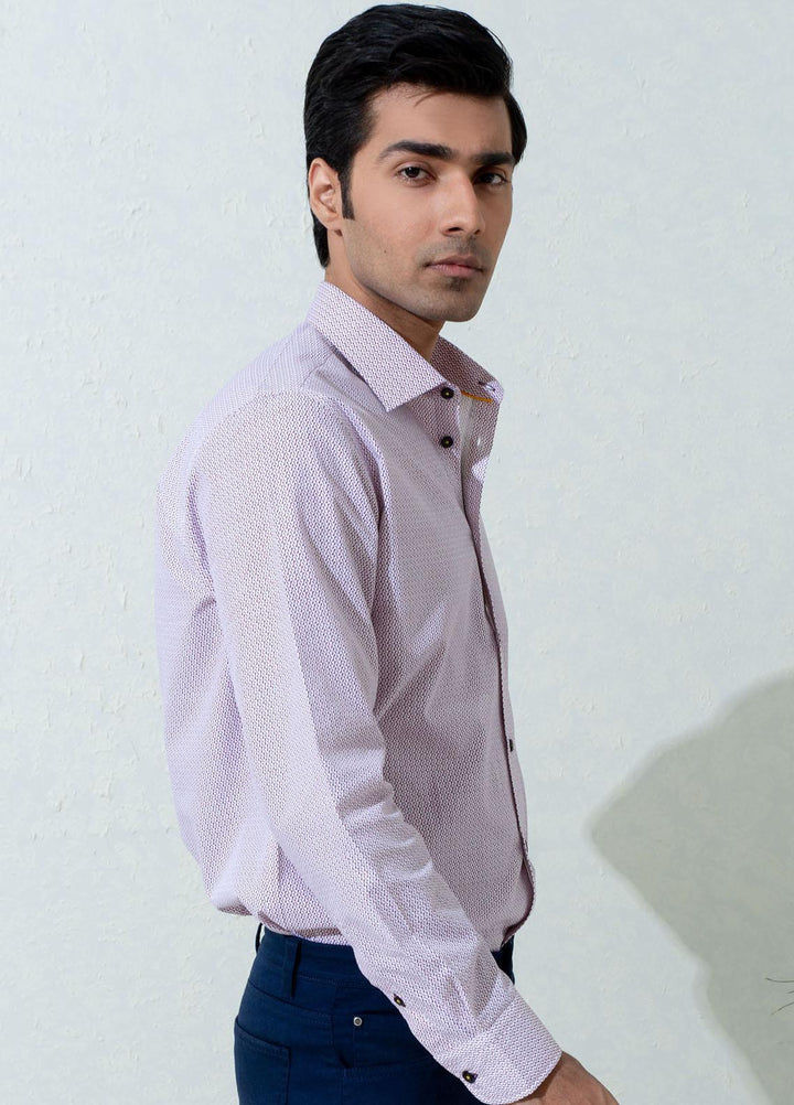 Brumano Cotton Casual Shirts for Men -  Maroon & White Printed