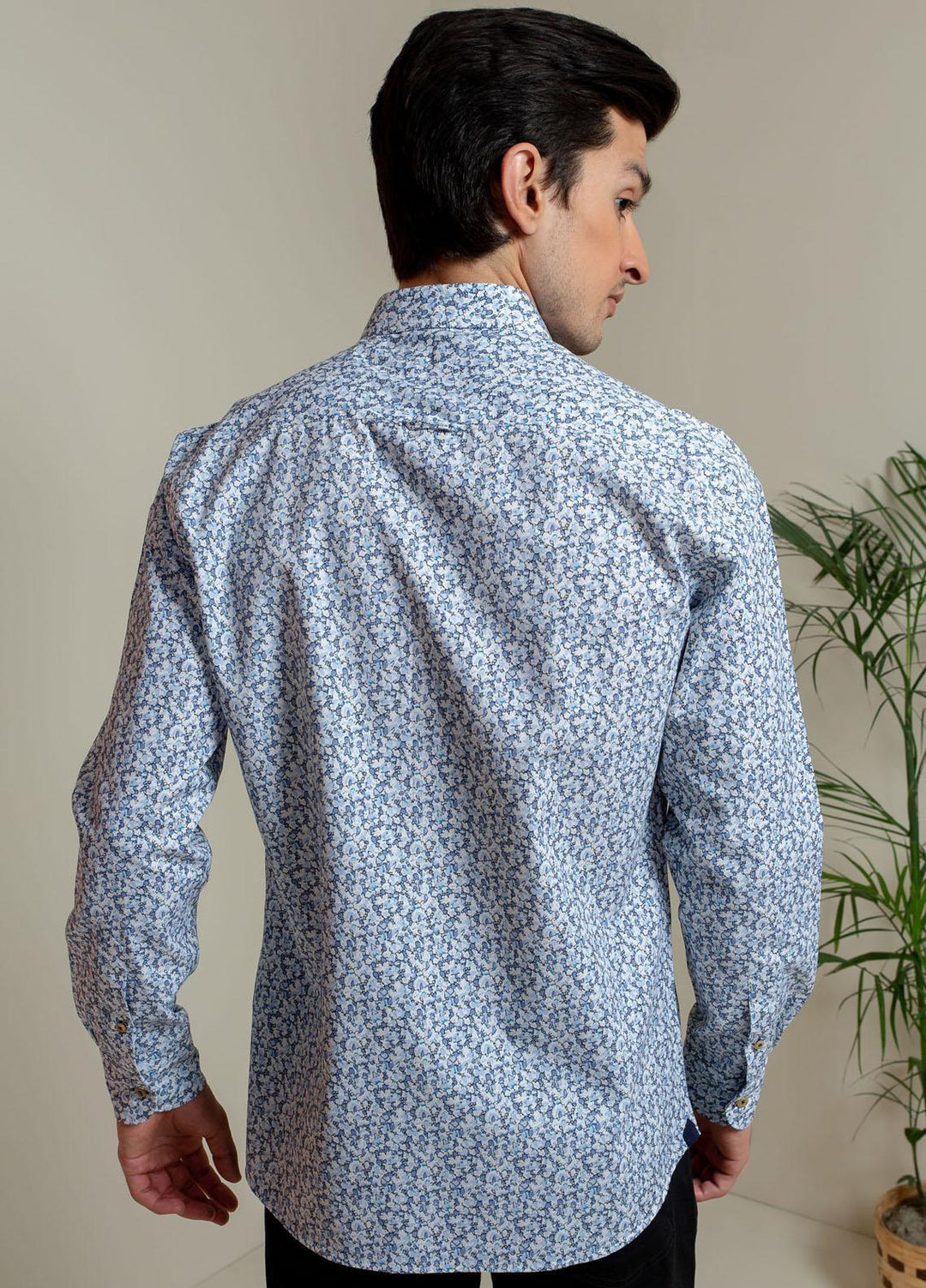 Brumano Cotton Casual Shirts for Men -  Blue Abstract Printed