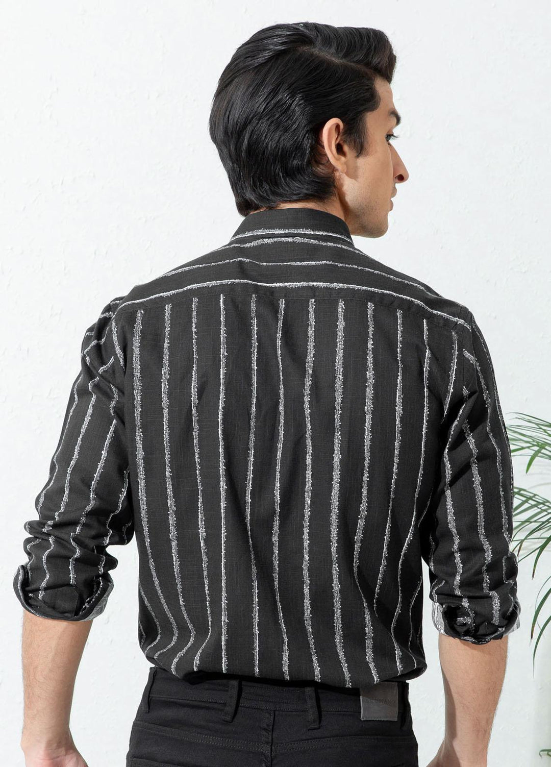 Brumano Cotton Casual Shirts for Men -  Black Striped