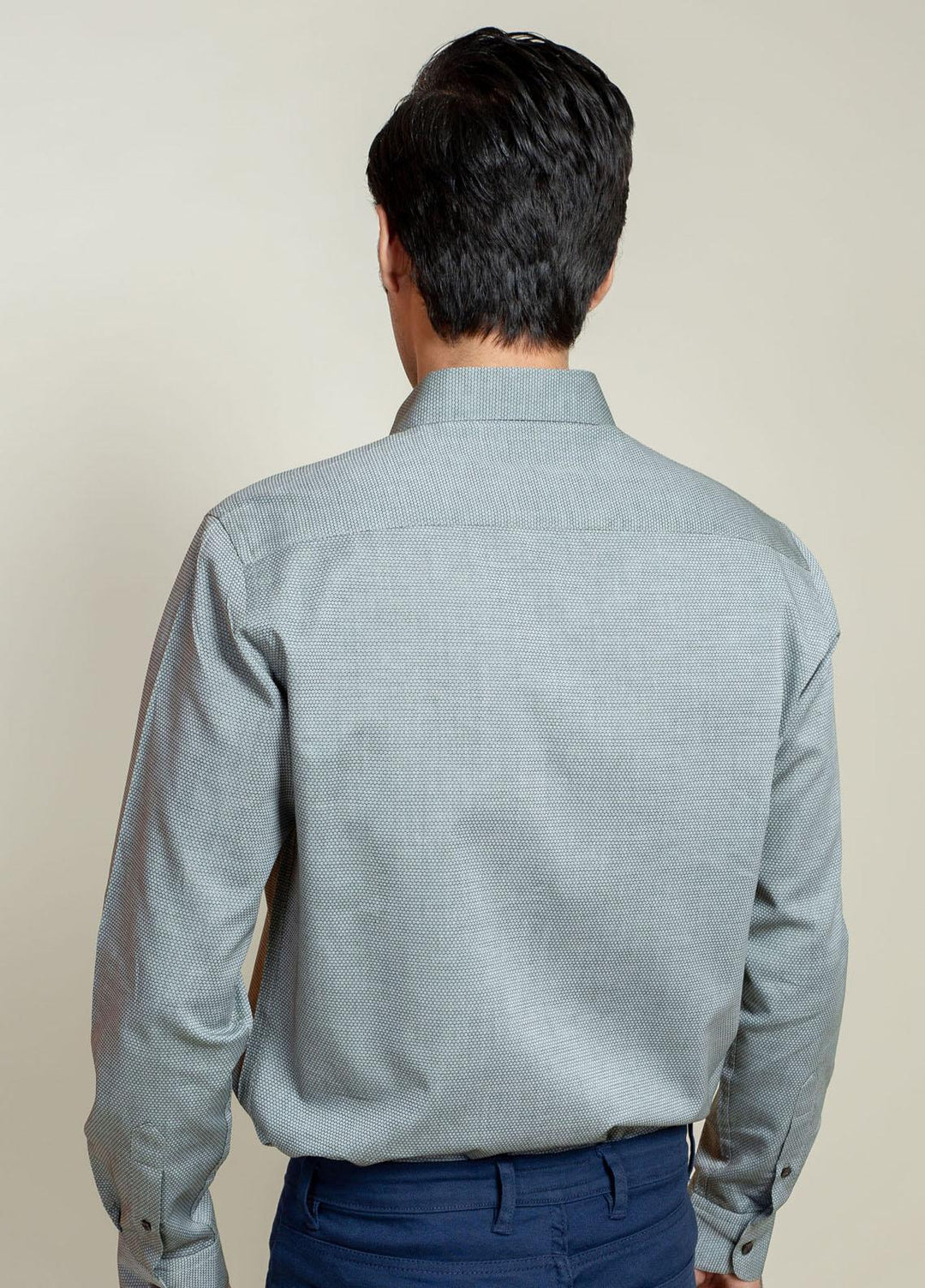Brumano Cotton Casual Men Shirts -  Olive Honeycomb Patterned Shirt With Detailing