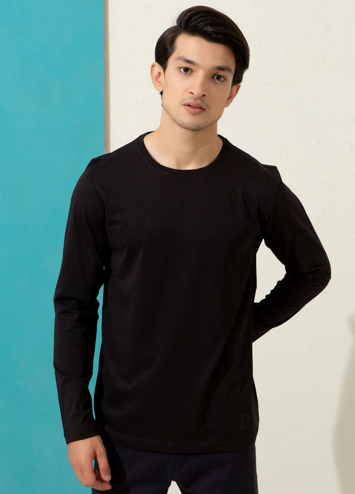 Brumano Cotton Formal T-Shirts for Men -  Black Crew Neck T-Shirt