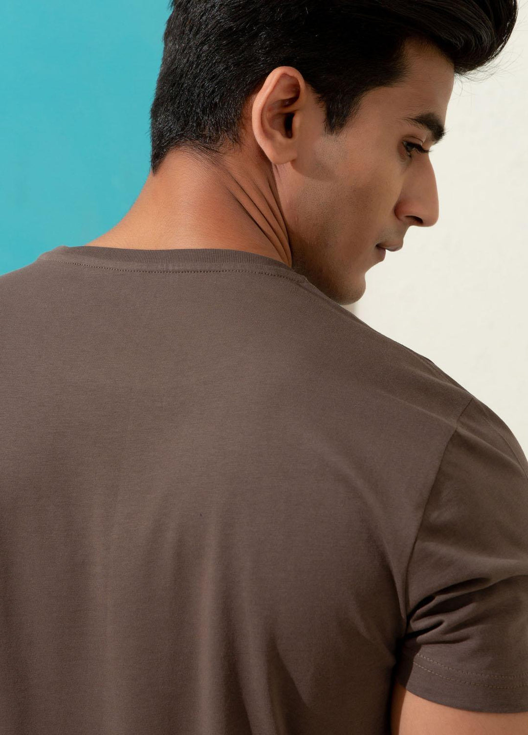 Brumano Cotton Formal T-Shirts for Men -  Basic Brown Crew Neck T-shirt