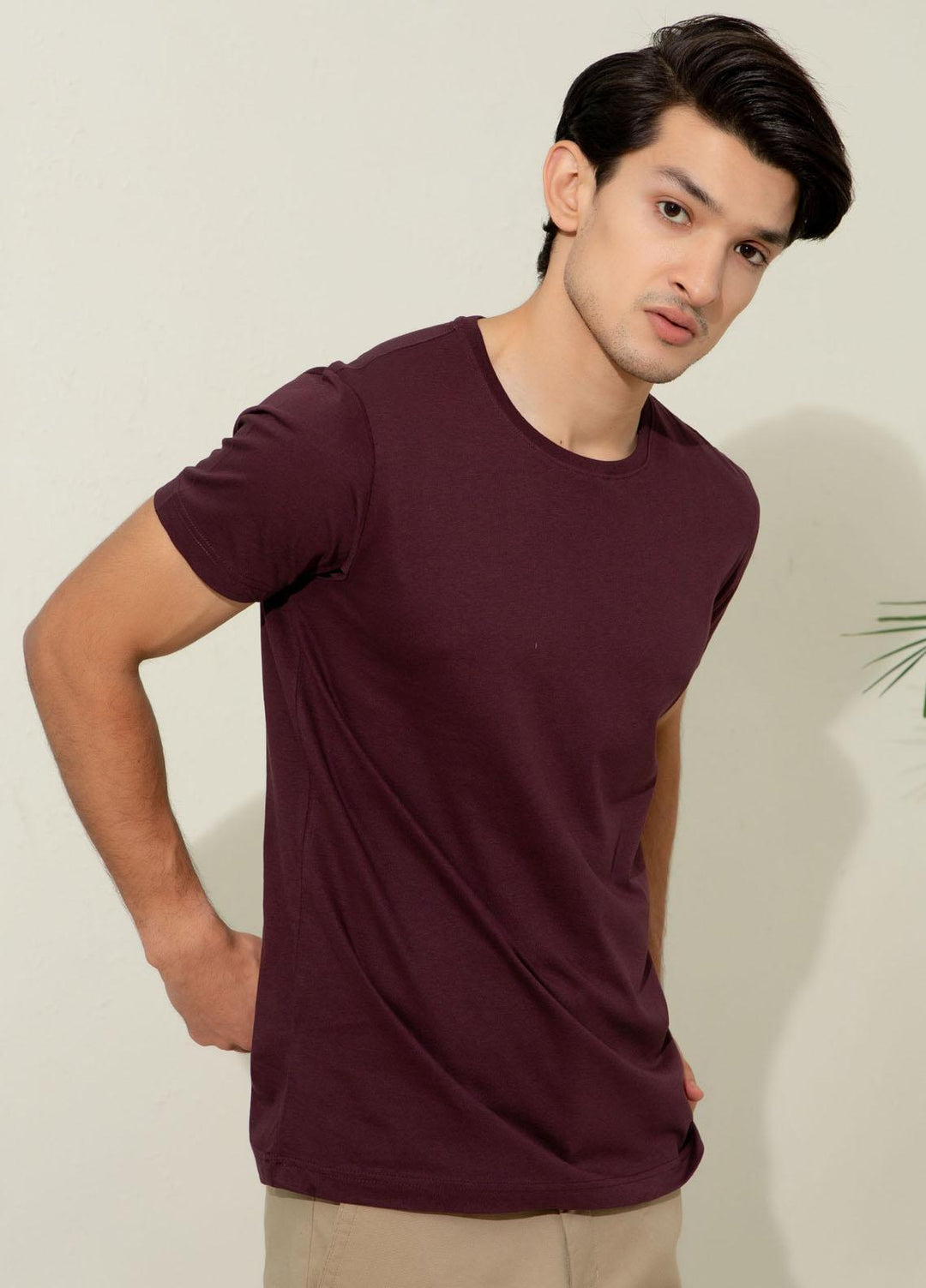 Brumano Cotton Formal Men T-Shirts -  Basic Purple Crew Neck T-shirt