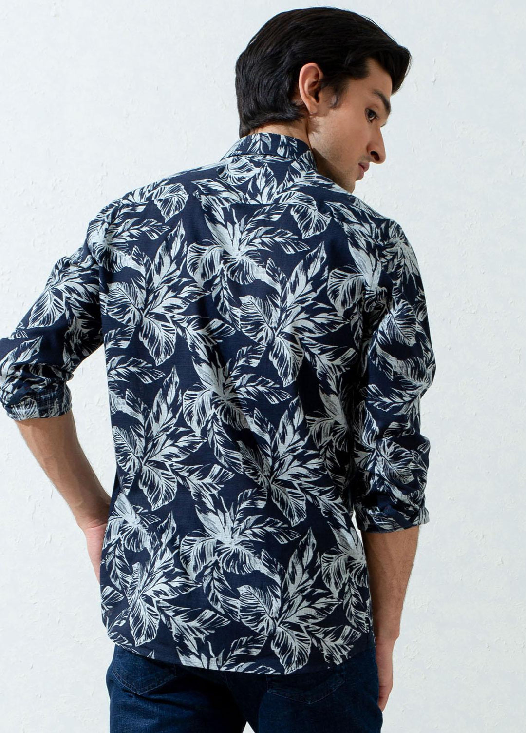 Brumano Cotton Full Sleeves Casual Shirts for Men -  BM21SH Navy Blue Bold Floral