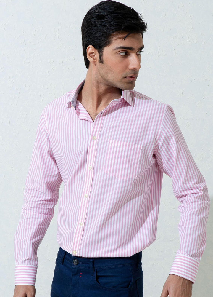 Brumano Cotton Full Sleeves Casual Shirts for Men -  BM21SH Pink Bengal